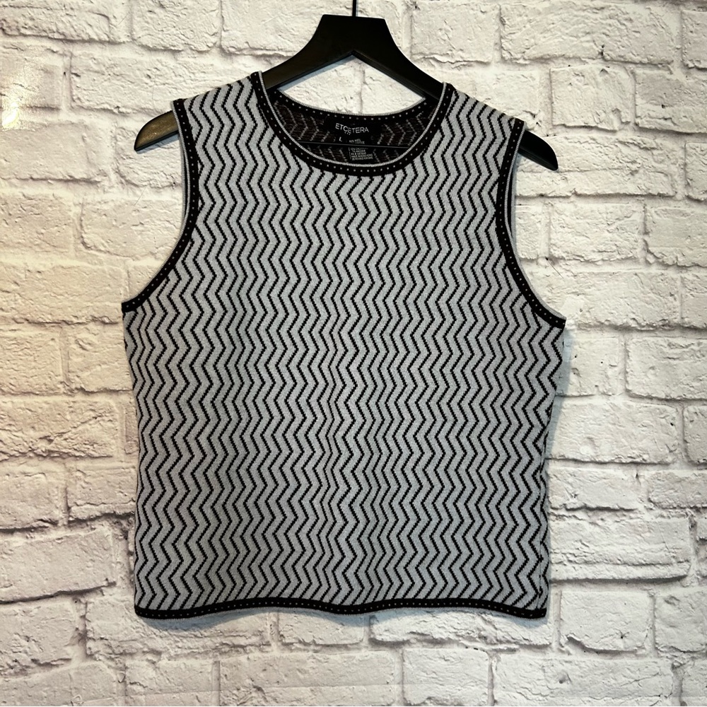 Etcetera Zig zag pattern wool blend sleeveless sweater vest Size Large